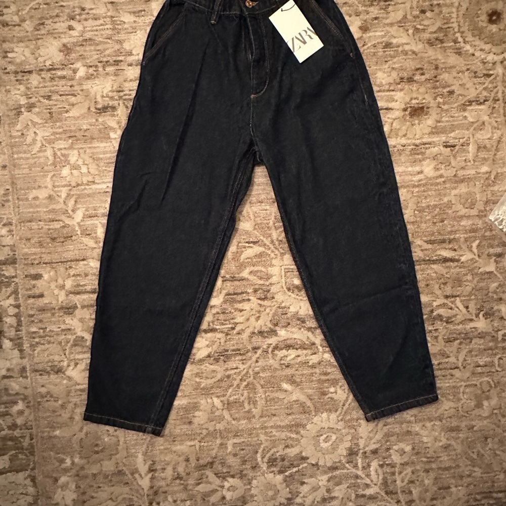 Zara Women’s Dark Blue Carrot Fit Jeans